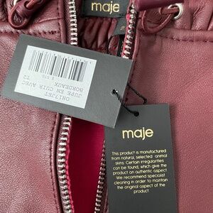 NWT maje leather mini skirt